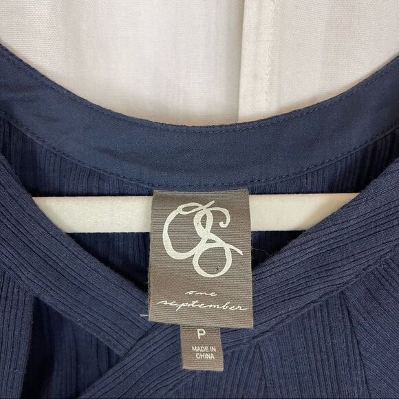 Anthropologie One September Ribbed blue tank - Picture 2 of 6